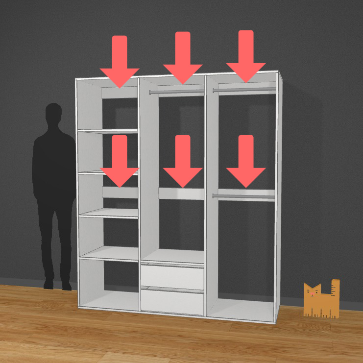 Усилительные планки вместо задней стенки: практичнее и дешевле для больших шкафов