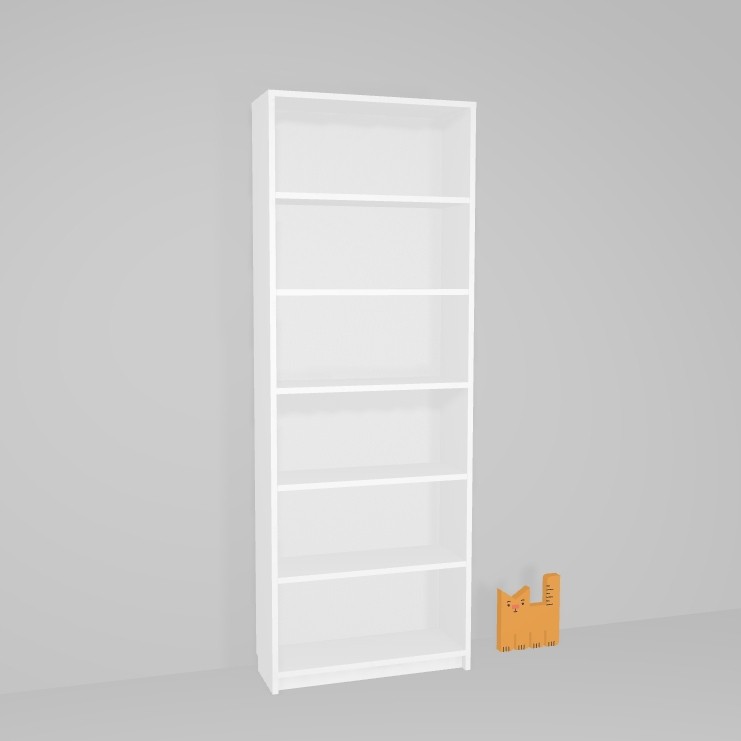 Классический белый книжный шкаф, 220х80см