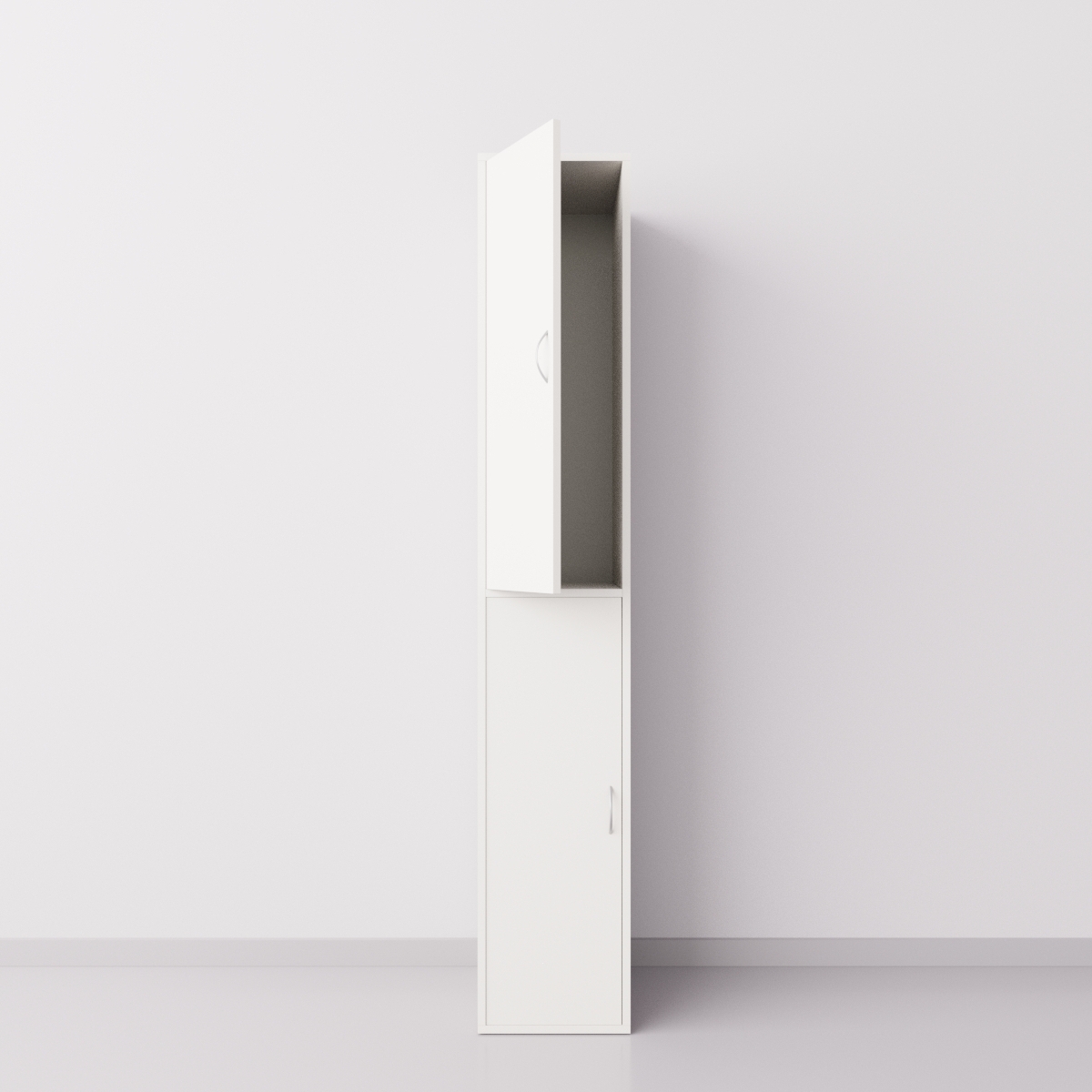 Шкаф для раздевалки из ДСП 1х2 вертикальные секции, белый