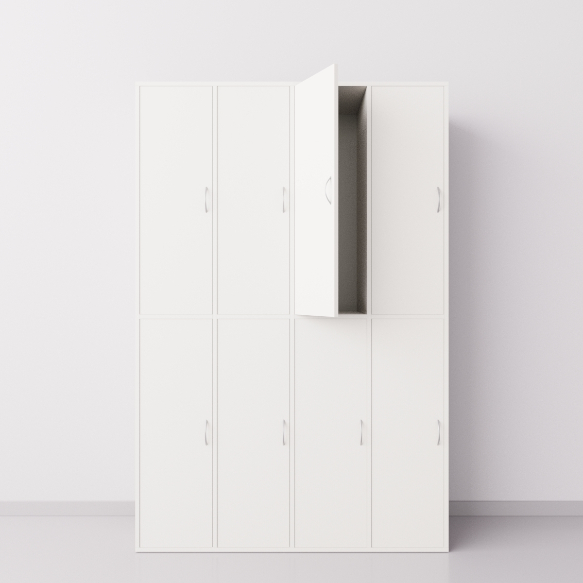 Шкаф для раздевалки из ДСП 4х2 вертикальные секции, белый
