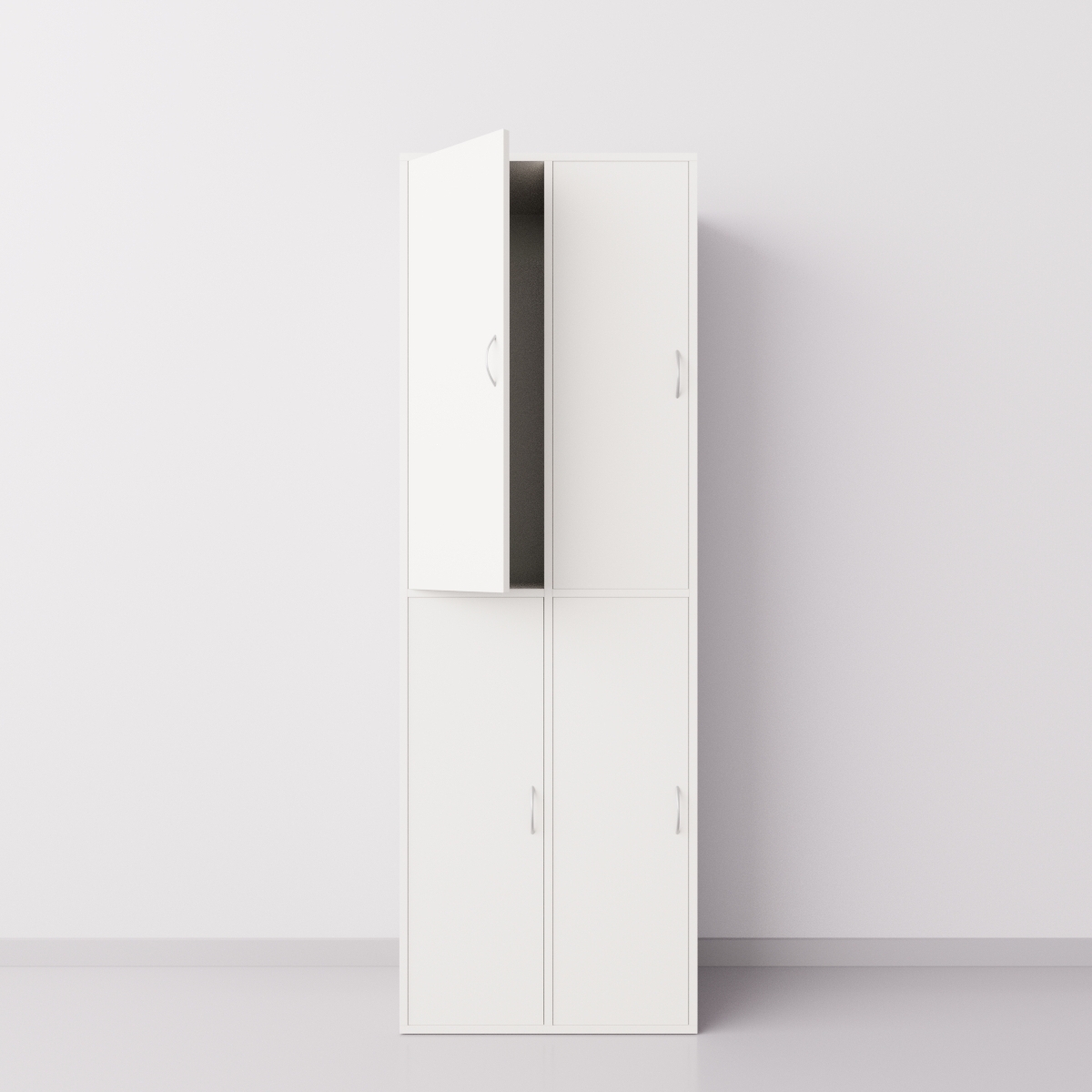 Шкаф для раздевалки из ДСП 2х2 вертикальные секции, белый