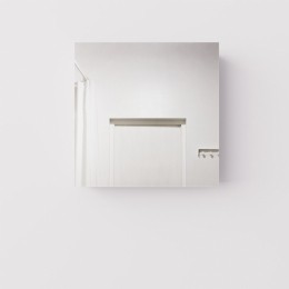 Навесной квадратный шкаф с зеркалом для ванны, ДСП