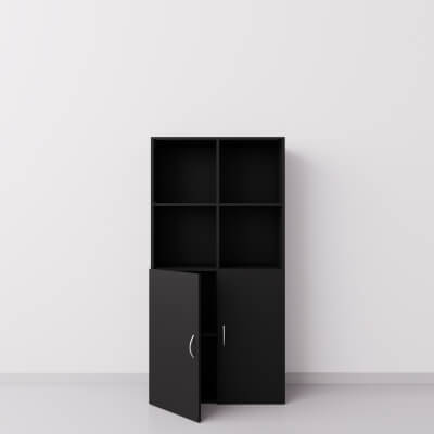 Чёрный шкаф 2х4 с двецами