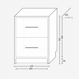 Прикроватная тумба с выдвижными ящиками (серия базис)