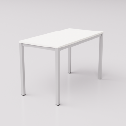 Белый стол на сером металлическом каркасе юнифлекс+, 120х60см