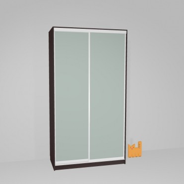Шкаф купе. Компактный. Венге. Зеркальные двери. 2 секции