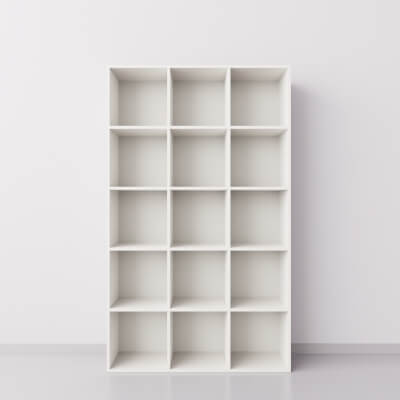 Высокий стеллаж 3x5 квадрата, белый