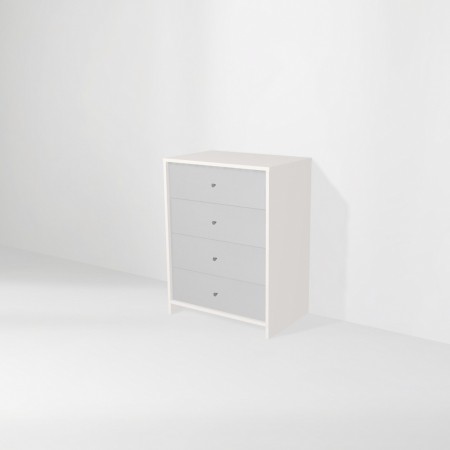 Комод бело-серый, ЛДСП, 80х80х40см