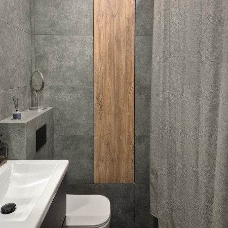 Шкаф в нишу в санузле / Закрывает нишу, заложенную при ремонте