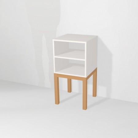 Тумба куб с полкой на деревянном основании