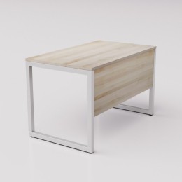 Рабочий стол из берёзы на сером металлическом каркасе Зета ГЗ, 120х70см