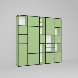 Фисташковый стеллаж случайный с дверками