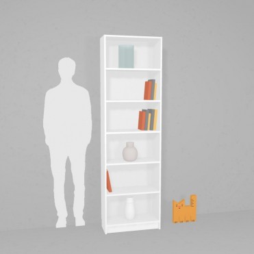 Классический белый книжный стеллаж , 60x202см